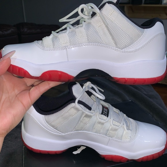 Retro Jordan 11s low White and Red - Picture 2 of 8